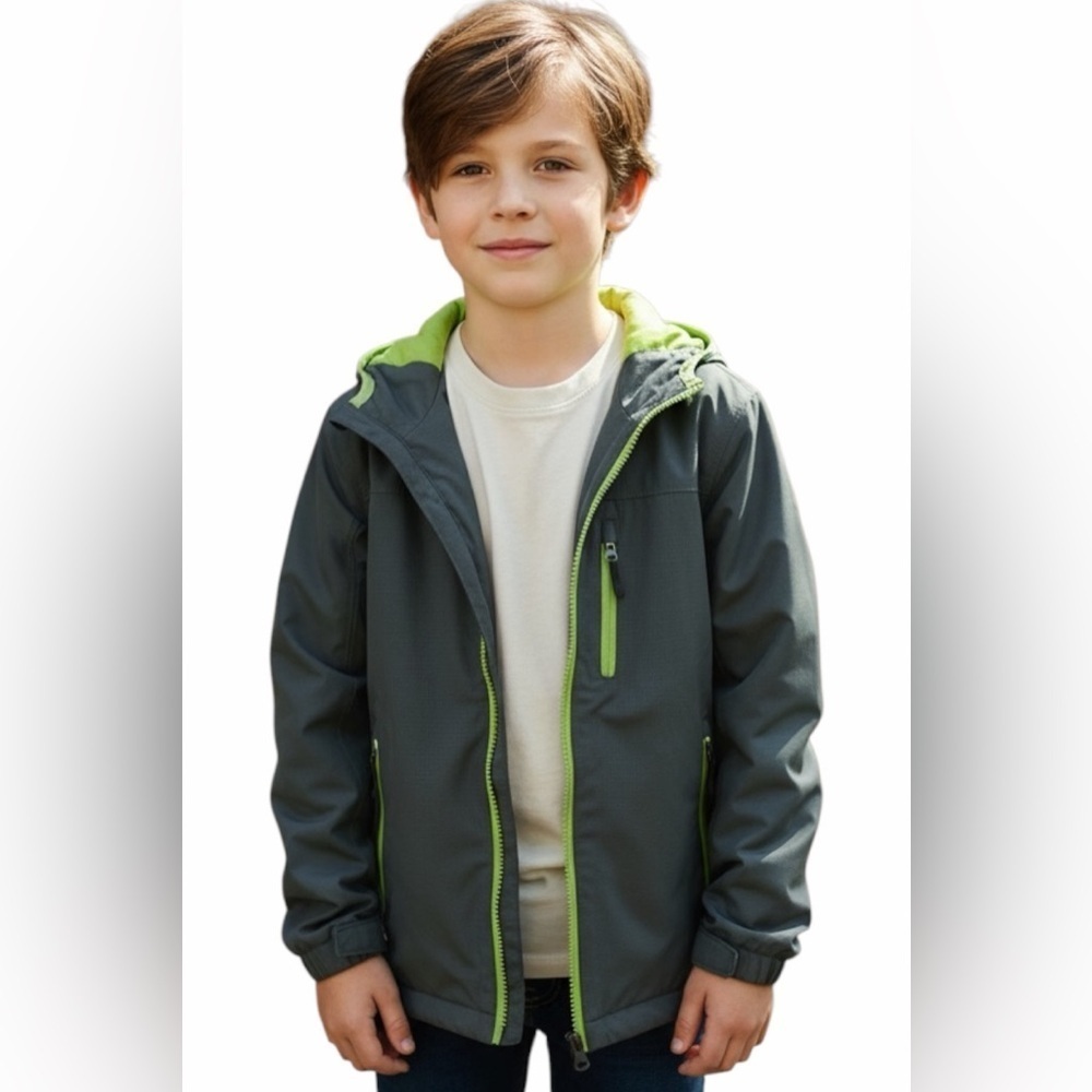 REI lightweight boys jacket with hood , size S (8), in good condition